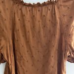 Old Navy Carmel Eyelet Peasant Top Ruffle Baby Doll Small Cottagecore Prairie SS Photo 8