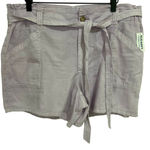 Old Navy Purple Belted High Waisted Twill Shorts Size Large New Photo 2