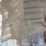 Woven Heart NEW  fringed hem cape sweater size Large Photo 3