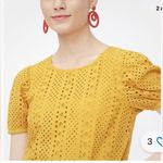J.Crew eyelet puffed sleeve blouse golden yellow size XS Photo 2