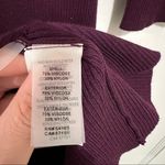 Guess  Maroon Purple Ribbed Knit Long Sleeve Criss Cross Bodycon Sweater Dress S Photo 5