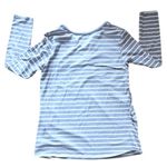 Great Expectations Maternity Top Gray White Stripes Button Down Casual Size XXL Photo 4