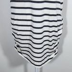 Loveappella Black and White Stripe Sleeveless Tunic with Side Ruching Size Large Photo 3