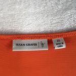 Susan Graver Plus 2X Top Liquid Knit Triple Layer Ruffle Printed A-Line V-Neck Photo 3