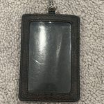 Coach Black Leather Card Holder with Clip Photo 1