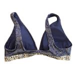 Athleta  Women's Aqualuxe Batik Bikini Swim Top small blue cream Photo 5