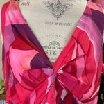 Eliza J NWT  Crepe Swirl Print V-Neck Sleeveless Sheath Maxi Dress Fuschia 14 Photo 2