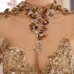 Romwe Golden/Yellow High Neck Prom Dress Photo 3