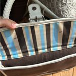 Rafe Brown and White Shoulder Bag with Silver Hardware Photo 4