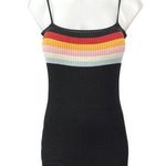 Urban Outfitters Women's Black Multicolor Striped Ribbed Tank Mini Dress Size M Photo 0