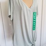 matty m  V-Neck Side Tie Light Olive Tee Short Sleeve Top  Women's Size XL Photo 1