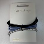 Free People NEW - 3PC Black, Blue, & Silver Knot Elastic Hair Ties - Boho Chic Photo 1