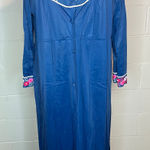 nightgown robe satin button front embroidered White Size L Photo 0