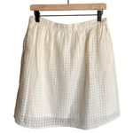Maison Jules NWT  Womens M White Gingham Mini Skirt Twee Minimalist Clean Girl Photo 0