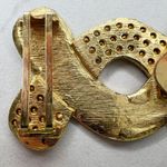 Vintage Gold Tone and Orange Rhinestone Belt Buckle Piece Photo 5