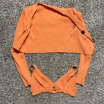 2 Piece Cropped Cardigan Set Orange Photo 1