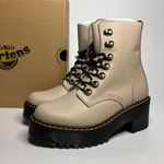Dr. Martens Leona Women's Leather Heeled Boots in Vintage Taupe Sendal Photo 0