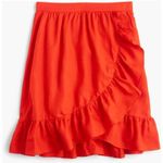 J.Crew ruffle LINEN SKIRT Size 2 orange Photo 11
