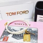 Tom Ford Authentic Patent Ivory & Gold Padlock Anklet / Ankle Bracelet Photo 0