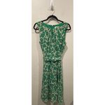 Eliza J Green White Floral Print Sash Tie Waist A Line Sleeveless Dress Photo 1