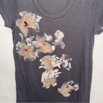 J.Crew Charcoal Grey Embellished V-neck Heathered Tee Size Large Photo 3