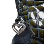 Brighton NWT Cher Navy Patent Croc Leather Shoulder Bag Heart Charm Mobwife Chic Photo 2