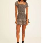 Maia Bergman SZ M Leopard Print Ada Smocked Short Sleeve Mini Dress Worn with Or Without Belt Photo 2