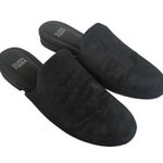 Eileen Fisher Earth Dion Suede Leather Mule Loafer Slides Slip On Solid Black Photo 0