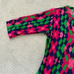 Escapada Living Top 3/4 Sleeve Size M Pink Navy Green Colorful Lightweight Photo 2