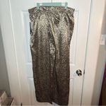 Oppa! Plus Straight Fit Animal Print Satin Pants Gold Leopard 1X NWT Photo 5