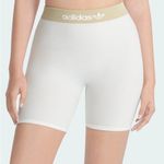 Adidas NEW Women's Wonder White Ribbed LOGO Modern Flex Bike Shorts Size XL Photo 0