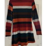 iGENJUN Long Sleeve Sweater Dress Striped Asymmetrical Button Accents Sz M Size M Photo 3