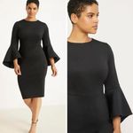 Eloquii NEW  Flare Sleeve Scuba Dress, women plus size 24‎ Photo 2