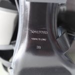 Tom Ford  Black Strappy Leather Toe Ring Metallic Tan Block Heel Sandals Photo 14