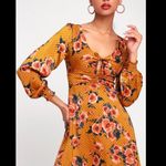 Free People  Morning Light Floral Retro Printed Long Sleeve Mini Dress Size 2 Photo 2