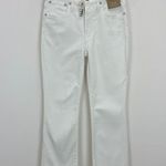 Madewell Kick Out Crop Jeans Pure White Stretch Mid Rise Flare NI961 US 24 NWT Photo 6