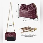 NEW Joryin Woven Crossbody Bag & Evening Purse Dumpling Clutch Hobo Cloud Red Photo 6
