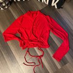 Windsor Red Long Sleeve Wrap Top Photo 1