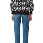 Parker Beven Metallic Knit Stars Crewneck Sweater Black & Silver Knit Pullover M Photo 2