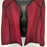 Evan Picone Black Label Blazer 18 Maroon Black Trim Career Open Front Timeless Photo 1