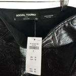 Hollister Social Tourist Scalloped Hem Ultra High Rise Skirt Black Faux Leather Size 8 NWT Photo 2