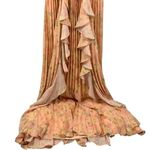 AQUA  Formal Floral Cutout A-Line Long Gown Dress Ruffle Skirt Peach 12 NWT Photo 4