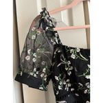 Lulus  Embroidered Floral Puff-Sleeve Dress – Size Medium – NWT Photo 4