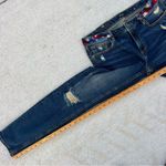 Miss Me  Aztec Embroidered Distressed Skinny Medium Wash Blue Denim Jeans 30 NWT Photo 7
