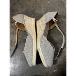 Talbots ‎ Size 9.5 Sandals Lyndsay Espadrille Wedge Heels Two-Tone Tweed Preppy Photo 4