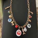 Gold Charm Necklace with Colorful Marine Accents Photo 2