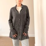 Barefoot Dreams  Cozy Gray Button Up Tunic Cardigan Photo 2