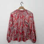 Evereve  Keira Floral Print Smocked Neck Long Puff Sleeves  
Blouse Top Size Small Photo 3
