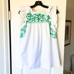 Mi Golondrina Soledad Embroidered Cotton Blouse White Green Floral Small EUC Photo 4