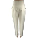 ZARA Women's Off White High Waisted Pleated Straight Trouser Dress Pants Size S Photo 2